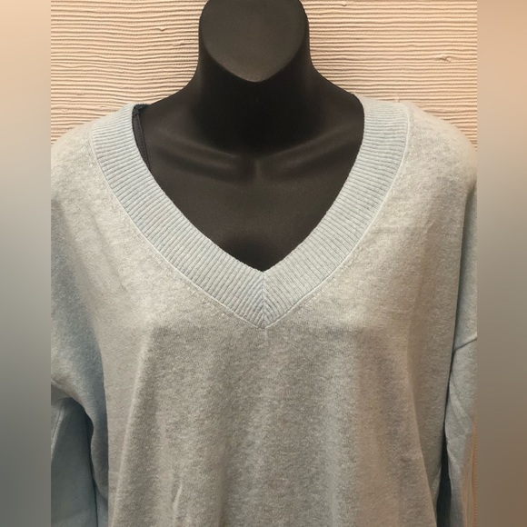 GAP FACTORY LINEN BLEND VNECK LONG SLEEVE SWEATER - Picture 3 of 15